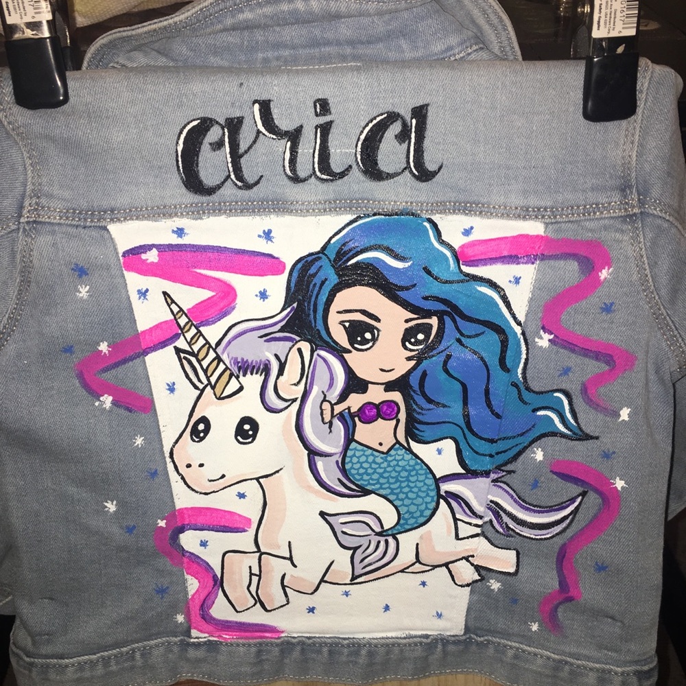 Hand Painted Jean Jacket - Picture 2 of 5